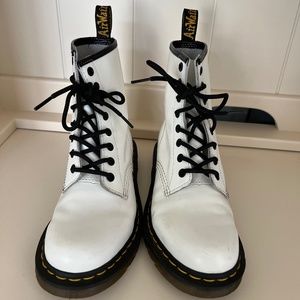 White Dr. Martens (combat boots)